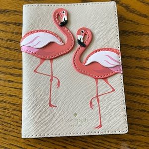 Kate Spade Leather Flamingo Passport Cover Holder